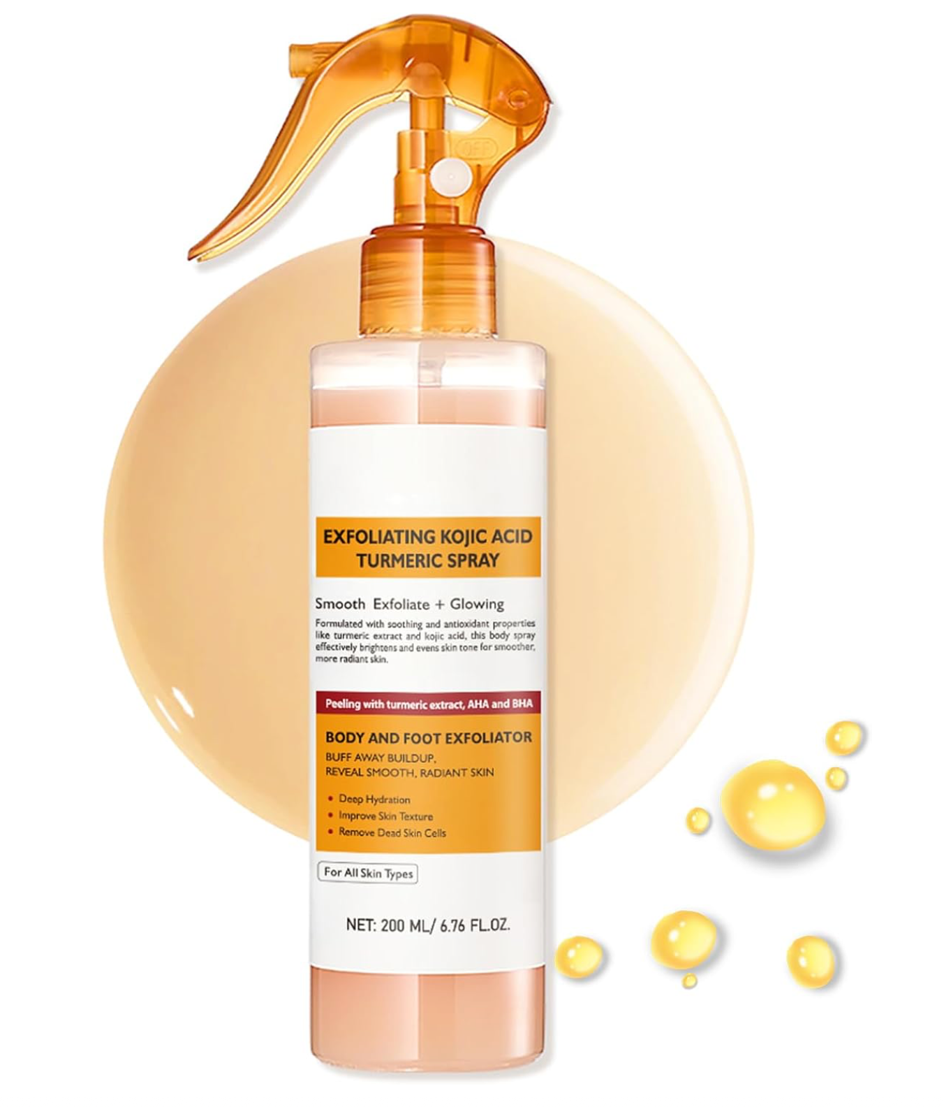200Ml KOEC Kojic Acid Turmeric Exfoliating EvenTone Lab Dark Spot Fade Spray – Exfoliating Body Mist for Smooth, Even-Toned Skin (200ml)